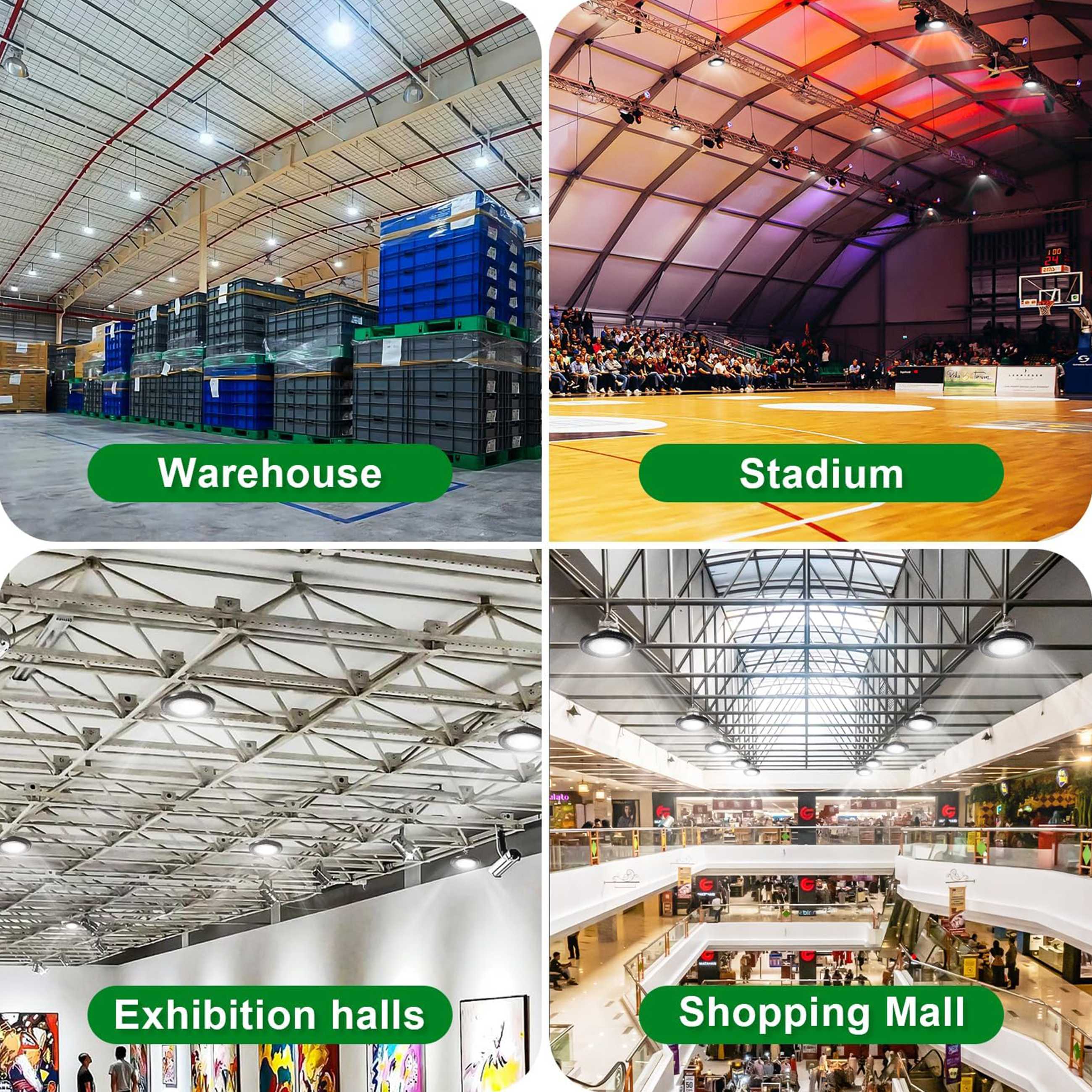 100W LED UFO High Bay Light-CCT 5000K-AC 100-277V-16.000 Lumens-5 Years warranty-ETL+DLC 5.1
