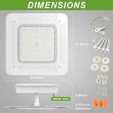 180W LED Canopy Light-AC 120~277V-CCT 5700K-0~10V Dimming- Lumen Output 25,200 Lumens-UL & DLC 5.1 Listed