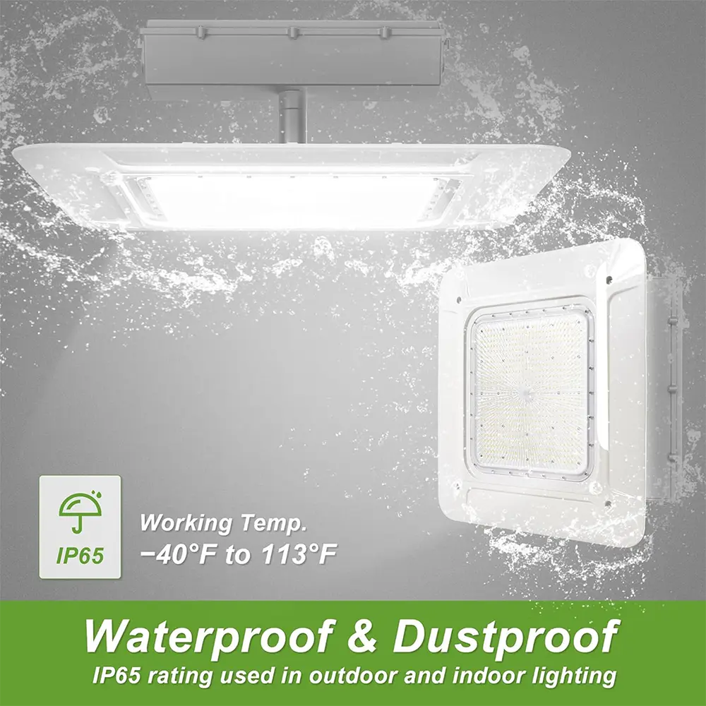 180W LED Canopy Light-AC 120~277V-CCT 5700K-0~10V Dimming- Lumen Output 25,200 Lumens-UL & DLC 5.1 Listed
