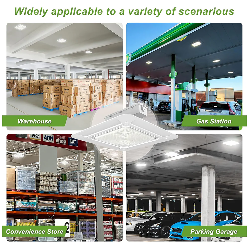 180W LED Canopy Light-AC 120~277V-CCT 5700K-0~10V Dimming- Lumen Output 25.200 Lumens-UL & DLC 5.1 Listed