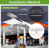 240W LED Canopy Light-AC 120~277V-CCT 5700K-0~10V Dimming - Lumen Output 33,600 Lumens-UL & DLC 5.1 Listed