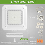 240W LED Canopy Light-AC 120~277V-CCT 5700K-0~10V Dimming - Lumen Output 33,600 Lumens-UL & DLC 5.1 Listed