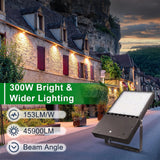 300W LED Flood Light-45,000 Lumens-AC 120~277V-CCT 5700K-UL+DLC-5 years warranty
