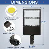 300W LED Parking Lot Light-High Voltage Area Light-AC 277~480V-42,000 Lumens-CCT 5000K-1000W MH Equivalent-UL+DLC 5.1