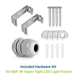 NSF 4ft Vapor Tight LED Light Fixture - 165/135/105W - 27,400 lumens - 5000K/4000K/3500K Selectable - 120-277V