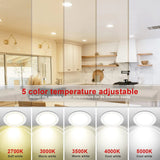 40 Pack-4 inch Ultra-Thin LED Recessed Downlight-Canless-Selectable CCT-Dimmable-2700K/3000K/3500K/4000K/5000K