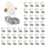 40 Pack-4 inch Ultra-Thin LED Recessed Downlight-Canless-Selectable CCT-Dimmable-2700K/3000K/3500K/4000K/5000K