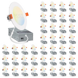 40 Pack-4 inch Ultra-Thin LED Recessed Downlight-Canless-Selectable CCT-Dimmable-2700K/3000K/3500K/4000K/5000K - LEDLIGHTING WHOLESALE