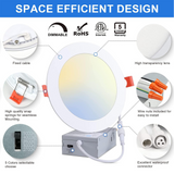 30 Pack-6 inch 12W Ultra-Thin LED Recessed Downlight-Canless-Selectable CCT-Dimmable-2700K/3000K/3500K/4000K/5000K - LEDLIGHTING WHOLESALE