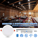 30 Pack-6 inch 12W Ultra-Thin LED Recessed Downlight-Canless-Selectable CCT-Dimmable-2700K/3000K/3500K/4000K/5000K - LEDLIGHTING WHOLESALE