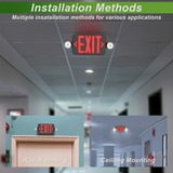 Black Combo Red Letter LED Emergency Exit Sign-Battery Backup-Adjustable Light Heads-Single or Double Face - LEDLIGHTING WHOLESALE