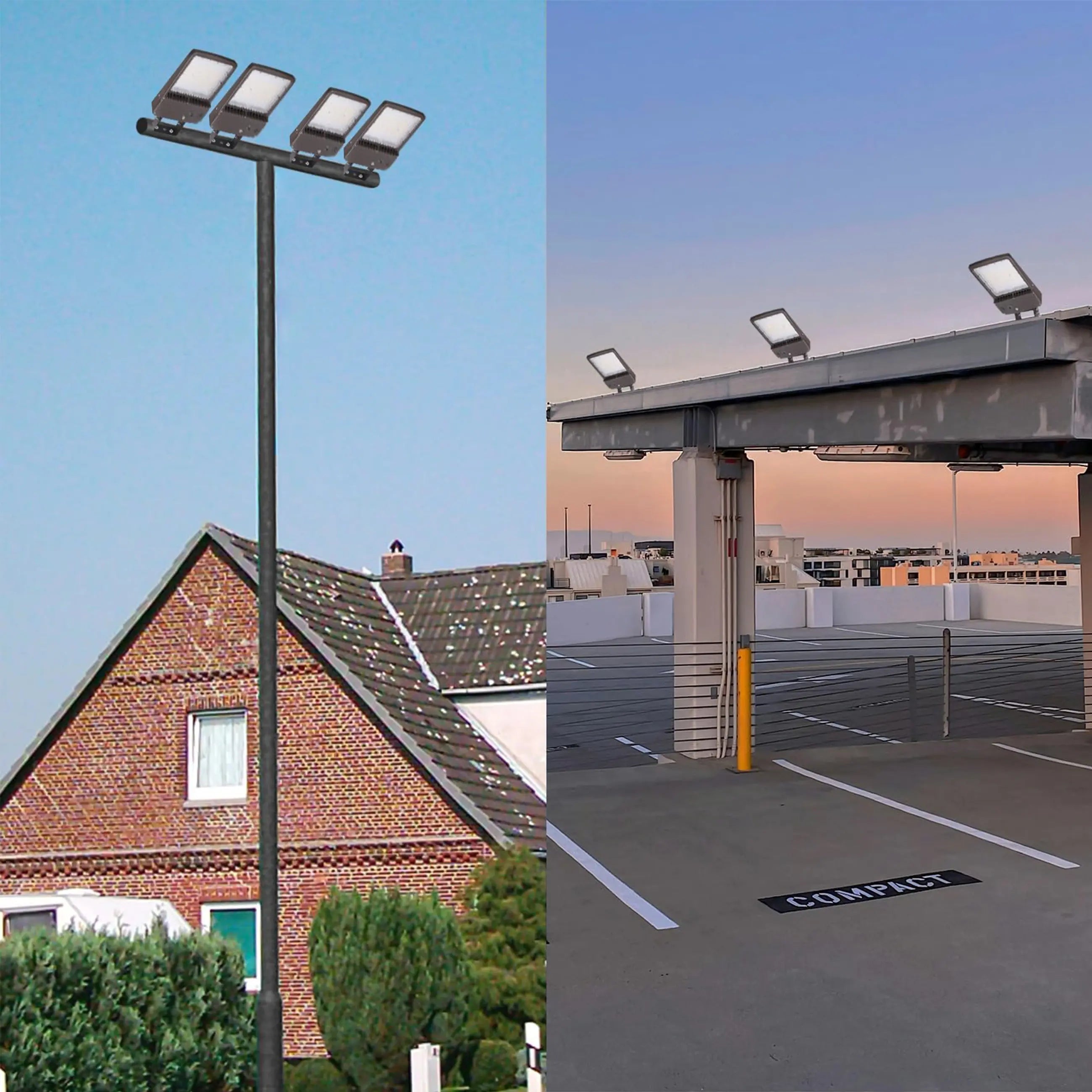 150W 480V LED Parking Lot Shoebox Light-21,000 Lumens-CCT 5000K-400W Metal Halide Equivalent-With Bracket Mount-5 Years Warranty