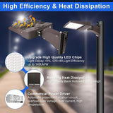 150W 480V LED Parking Lot Shoebox Light-21,000 Lumens-CCT 5000K-400W Metal Halide Equivalent-With Bracket Mount-5 Years Warranty