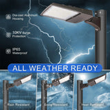 150W 480V LED Parking Lot Shoebox Light-21,000 Lumens-CCT 5000K-400W Metal Halide Equivalent-With Bracket Mount-5 Years Warranty