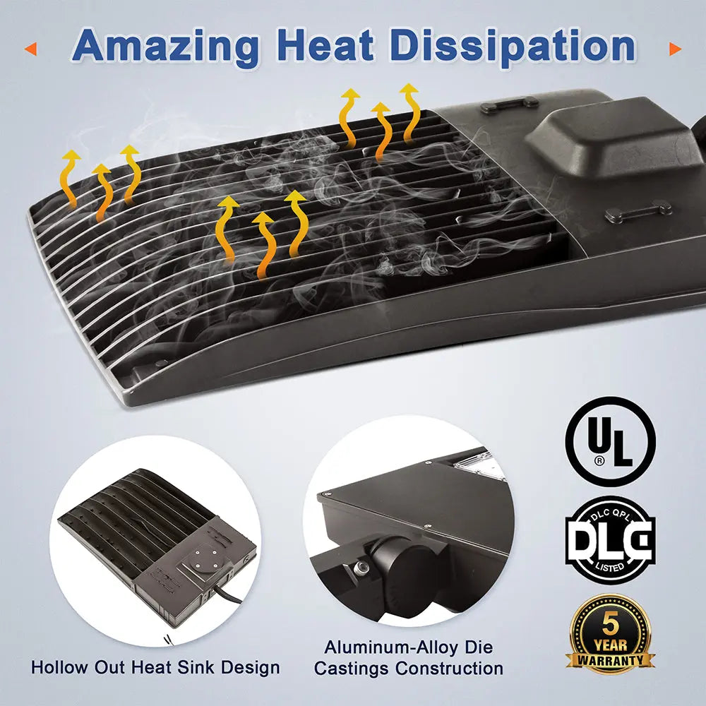 300W LED Parking Lot Light-High Voltage Area Light-AC 277~480V-42,000 Lumens-CCT 5000K-1000W MH Equivalent-UL+DLC 5.1