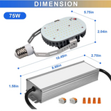 75W-LED Shoebox Retrofit Kit Lights-E39/E26 Base-150-250W MH/HPS Equivalent, Great for Street Shoebox Lamp, Flood Lights, High Bay and etc-10,800 Lumens-ETL+DLC Listed