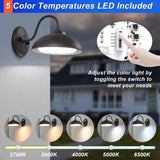 28W Gooseneck Barn Light-CCT Adjustable-CCT 2700K/3000K/4000K/5000K/5700K-Dusk To Dawn Photocell