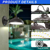 28W Gooseneck Barn Light-CCT Adjustable-CCT 2700K/3000K/4000K/5000K/5700K-Dusk To Dawn Photocell