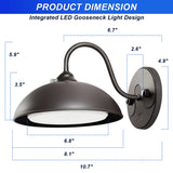 28W Gooseneck Barn Light-CCT Adjustable-CCT 2700K/3000K/4000K/5000K/5700K-Dusk To Dawn Photocell