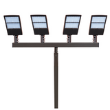 Quad Fixtures Mount Round Bullhorn Bracket 180 Degree Vertical Tenon Inline Adapters for 4 Slip Fitter Mounting Shoebox Flood Lights - LEDLIGHTING WHOLESALE