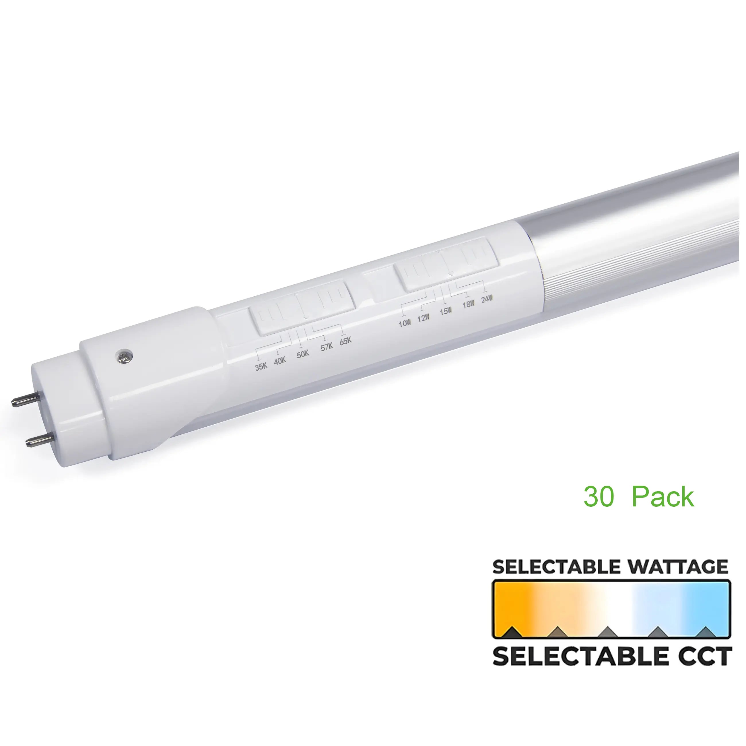 TANLITE 25 Pack-4 ft T8 Tube Light - Wattage & CCT Selectable -AC 120~277V-Milky Cover-5 Years Warranty- ETL+DLC 5.1 Certified