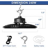 480V LED UFO High Bay Light - 180/200/240W Wattage & CCT Selectable - 170LM/W Industrial High Bay for Warehouse & Factory Lighting