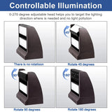 120W Rotatable Wall Pack Light-15,600 Lumens-250W Metal Halide Equivalent-5000K