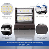 120W Rotatable Wall Pack Light-15,600 Lumens-250W Metal Halide Equivalent-5000K