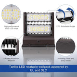 80W Rotatable Wall Pack Light-10,400 Lumens-175W Metal Halide Equivalent-5000K
