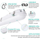 4FT LED Vapor Tight Light, 30W/40W/60W Selectable - CCT 3000K/4000K/5000K - Waterproof IP65 - Commercial Shop & Warehouse Lighting