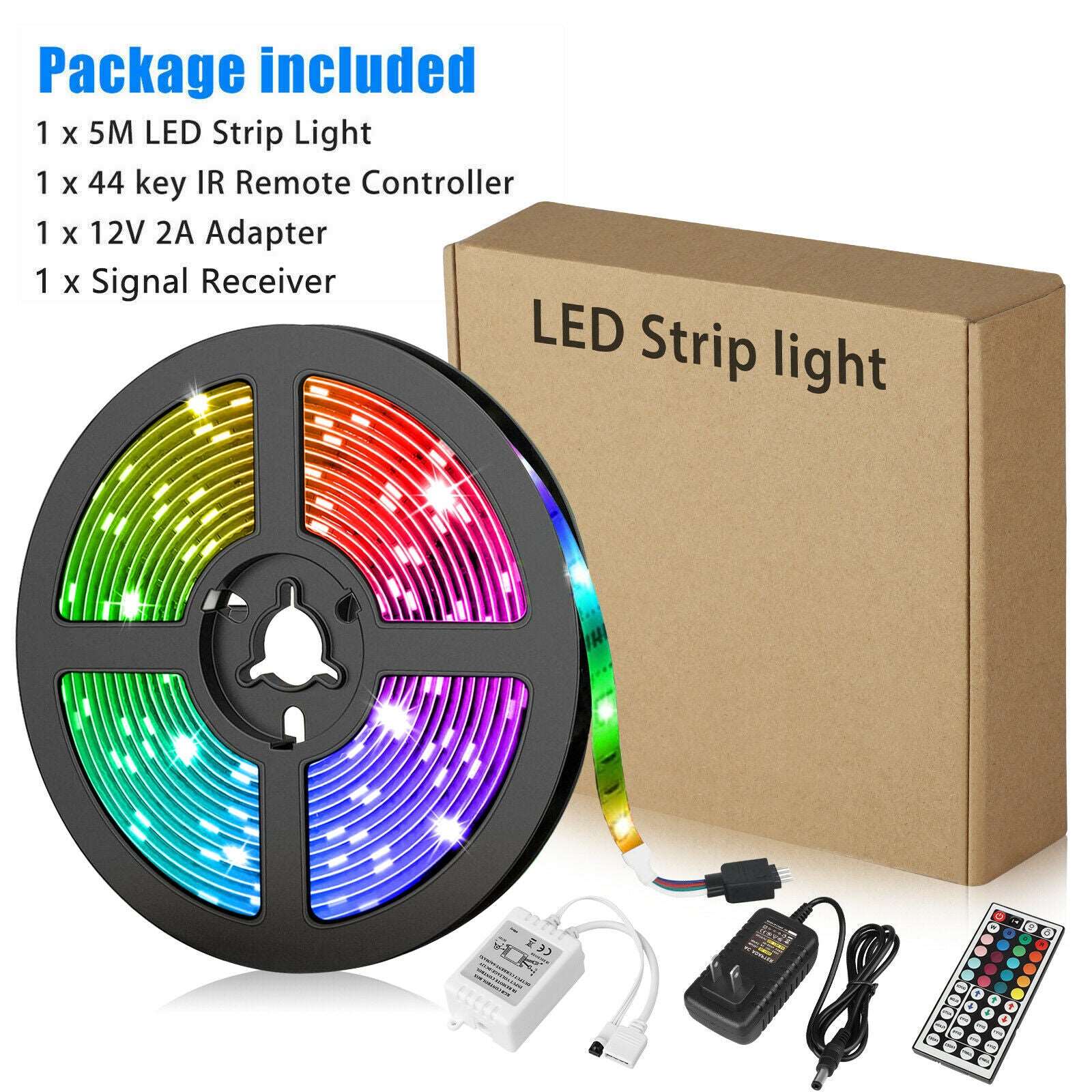 16.4FT RGB Flexible 300LED Strip Light-Remote Fairy Light-For Room Party-IP65 Waterproof