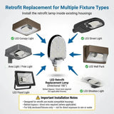 LED Corn Bulb E39 Base - 30/45/60W Selectable - Up to 8,400 Lumens 5000K Daylight - 200W MH/HPS Replacement - Commercial Retrofit Light for Parking Lot, Street & Wall Pack
