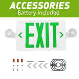 TANLITE Led Red/Green LED Exit Sign. UL-Listed Emergency Light - Dual LED Lamp ABS Fire Resistance - LEDLIGHTING WHOLESALE