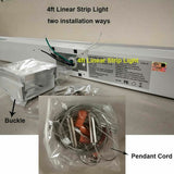 4 Pack-4ft Linkable LED Linear Strip Light-40W 5200LM-3500K/4000K/5000K Selectable DLC UL Certified 5 Years Waranty - LEDLIGHTING WHOLESALE