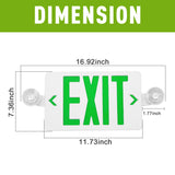TANLITE Led Red/Green LED Exit Sign. UL-Listed Emergency Light - Dual LED Lamp ABS Fire Resistance - LEDLIGHTING WHOLESALE