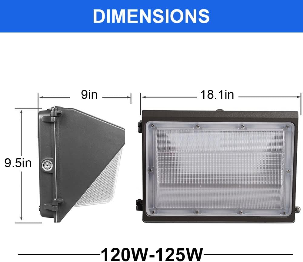 150W LED Wall Pack Light-19,500Lumens-Equivalent 400W HID/HPS-5000K-(DLC+UL)-5 Years Warranty - LEDLIGHTING WHOLESALE