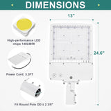 300W White Housing LED Parking Lot Light-1000W MH Equiv-42,000 Lumens-5000K Daylight-100-277V AC-UL& DLC Listed