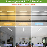 4 Pack-4ft Linkable LED Linear Strip Light-24W/32W/40W-3500K/4000K/5000K Selectable-ETL UL Certified 5 Years Waranty