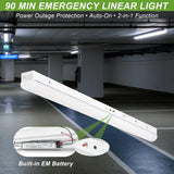 4 Pack-4ft Linkable LED Linear Strip Light-24W/32W/40W-3500K/4000K/5000K Selectable-ETL UL Certified 5 Years Waranty