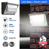 LED Wall Pack Light-60W-With Dusk-to-Dawn Photocell –7,800 Lumens-CCT 5000K