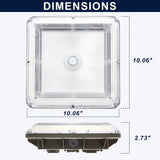 LED Parking Garage Canopy Light-Selectable Wattage and CCT-Up to 13,000 Lumens-60W / 80W / 100W-3000K/4000K/5000K