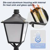 LED Decorative Post Top Light-30/50/60W Wattage Selectable-3000K/4000K/5000K CCT Adjustable-AC 100-277V