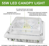 LED Parking Garage Canopy Light - 30W/40W/55W Selectable – 150W MH Equivalent-3000K/4000K/5000K-0-10V Dimmable-Surface/Pendant Mount