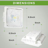 LED Parking Garage Canopy Light - 30W/40W/55W Selectable – 150W MH Equivalent-3000K/4000K/5000K-0-10V Dimmable-Surface/Pendant Mount