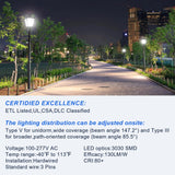 LED Decorative Post Top Light-30/50/60W Wattage Selectable-3000K/4000K/5000K CCT Adjustable-AC 100-277V