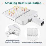 300W White Housing LED Parking Lot Light-1000W MH Equiv-42,000 Lumens-5000K Daylight-100-277V AC-UL& DLC Listed