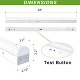 4 Pack-4ft Linkable LED Linear Strip Light-24W/32W/40W-3500K/4000K/5000K Selectable-ETL UL Certified 5 Years Waranty