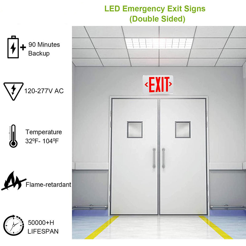 LED Emergency Exit Sign Light-With Battery Backup-UL Listed - LEDLIGHTING WHOLESALE