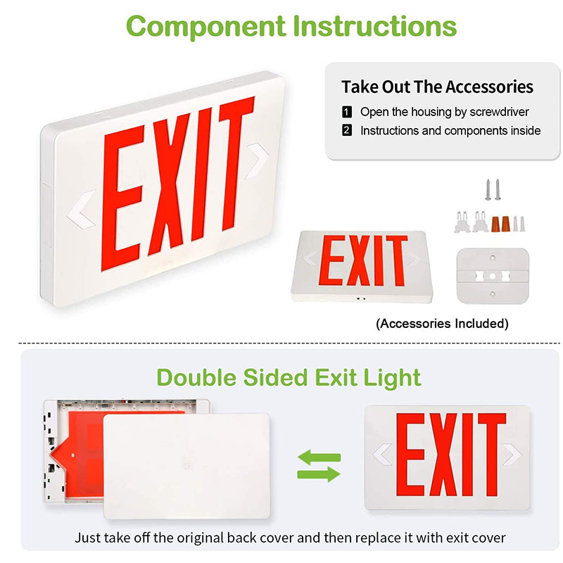 LED Emergency Exit Sign Light-With Battery Backup-UL Listed - LEDLIGHTING WHOLESALE