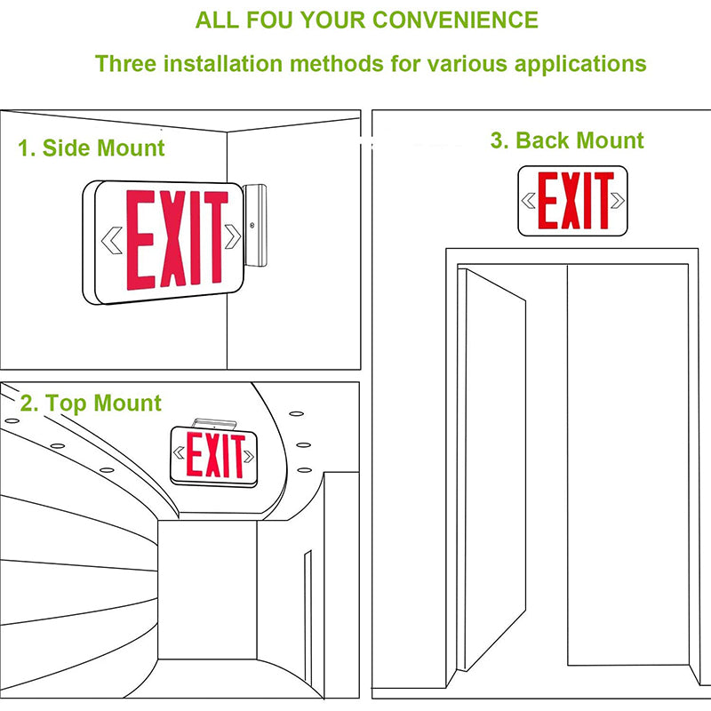 LED Emergency Exit Sign Light-With Battery Backup-UL Listed - LEDLIGHTING WHOLESALE